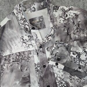 Reel Legends Saltwater Shirt Mens L Black White Bubble Print Performance Fishing